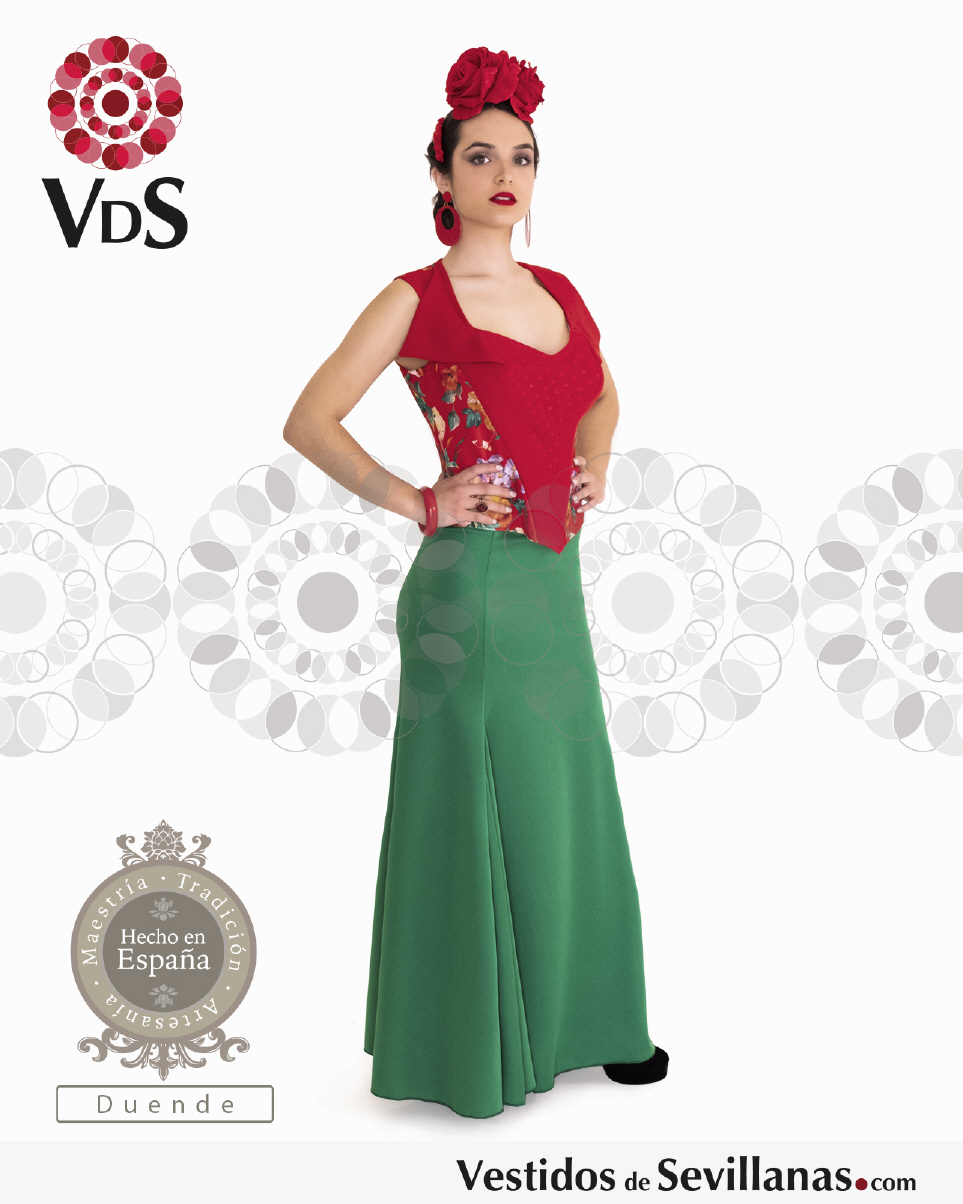 Faldas baile verde andaluc&iacute;a