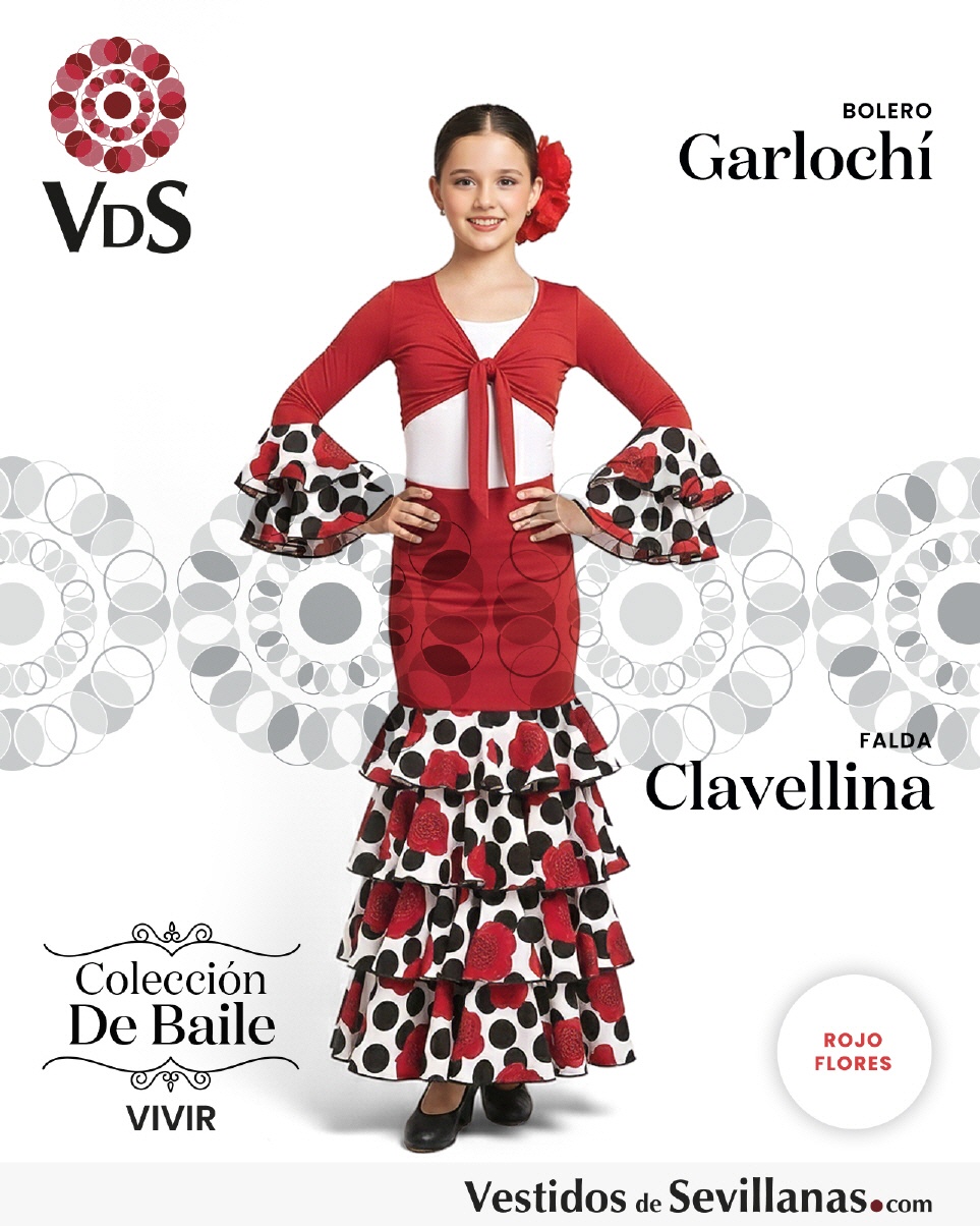 Falda CLAVELLINA 4 Volantes_3col