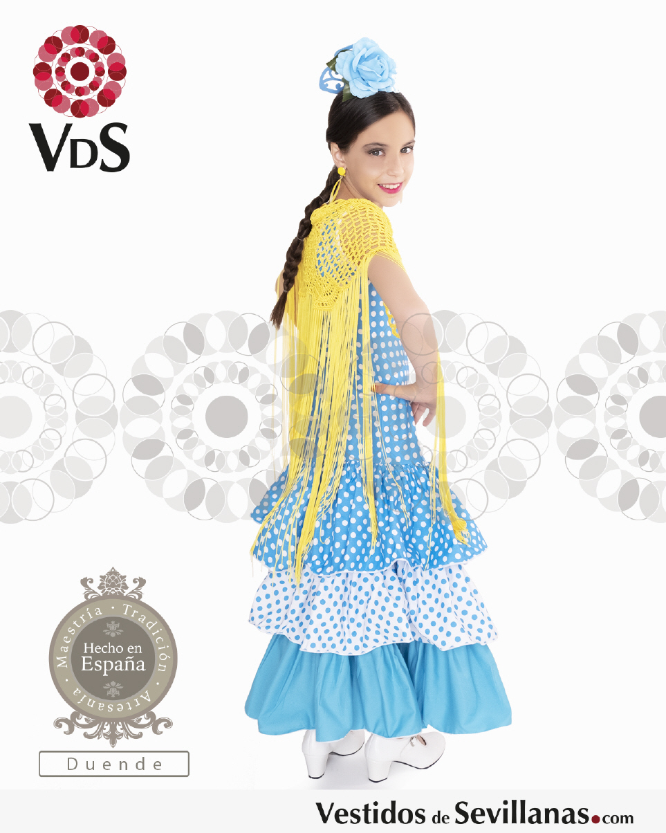 Trajes de flamenca azules para ni&ntilde;as