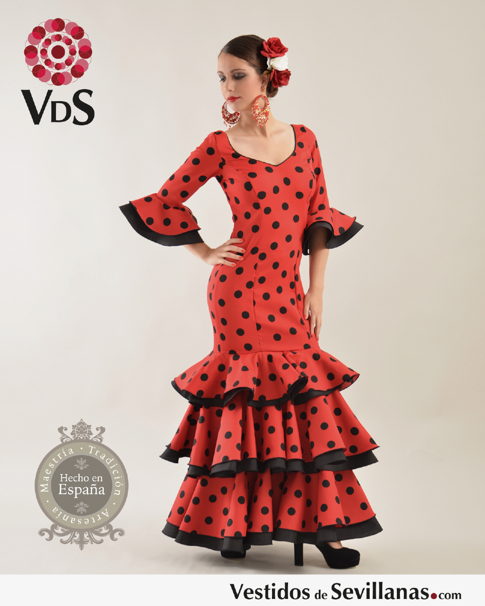 Trajes de flamenca con lunares rojo