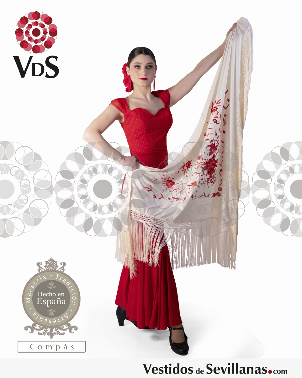 Falda baile elastica en rojo