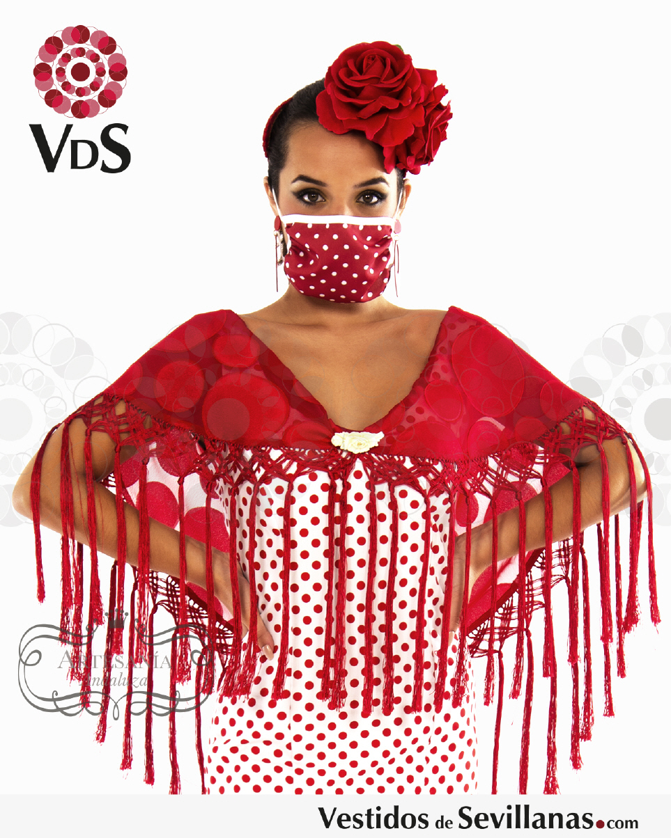 Manton de flamenca en rojo