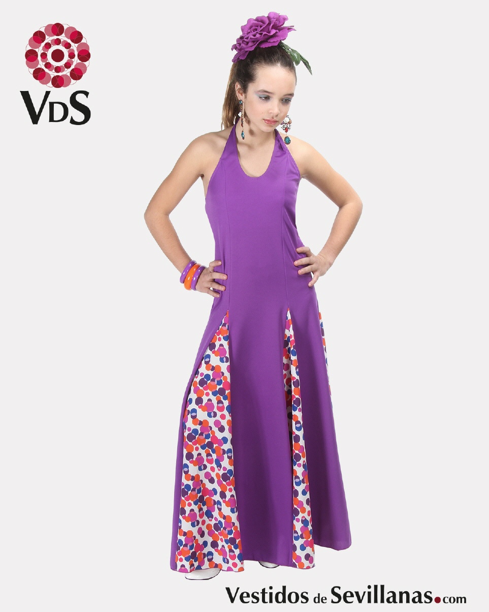 Traje de baile Ni&ntilde;a BARAS anudado al cuello_3col