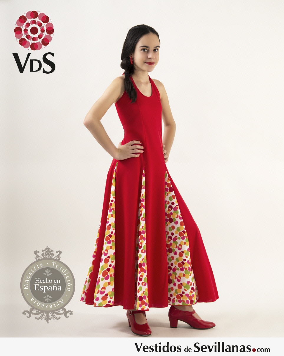 Traje de baile Ni&ntilde;a BARAS anudado al cuello_3col