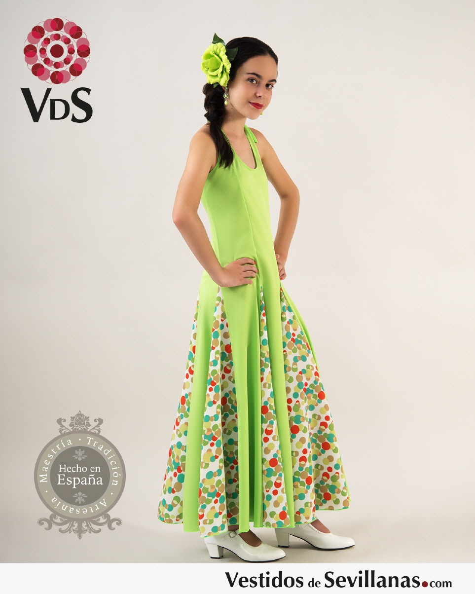 Traje de baile Ni&ntilde;a BARAS anudado al cuello_3col