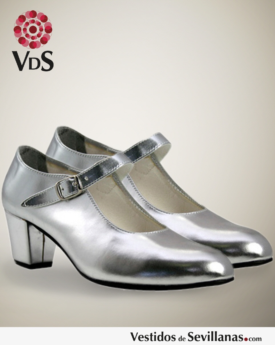 Zapato Flamenco B&Aacute;SICO - Color plata_3col