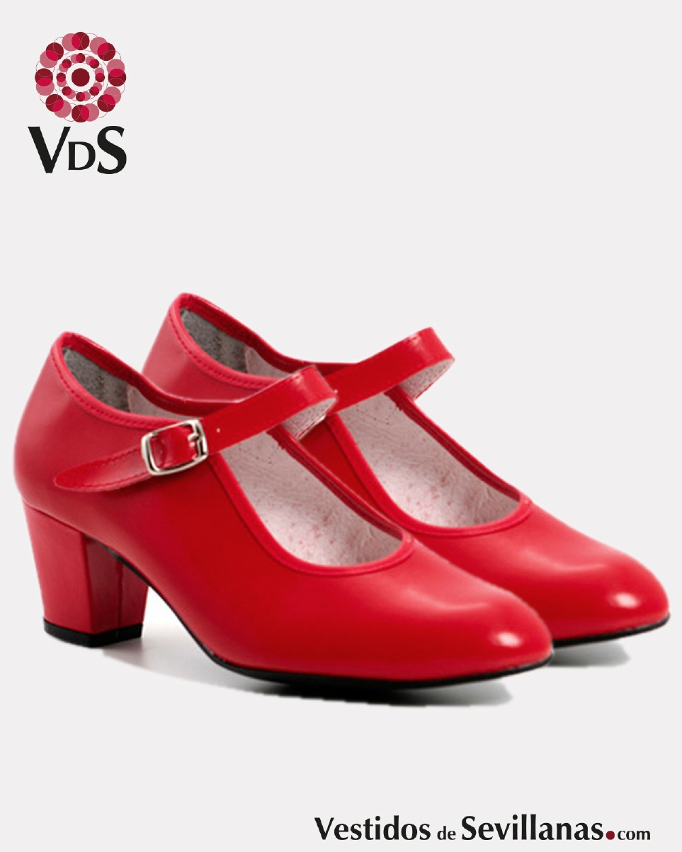 Zapato Flamenco B&Aacute;SICO- Color rojo_3col